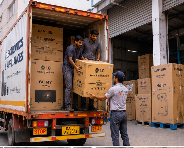 Secured electronics warehouse staging